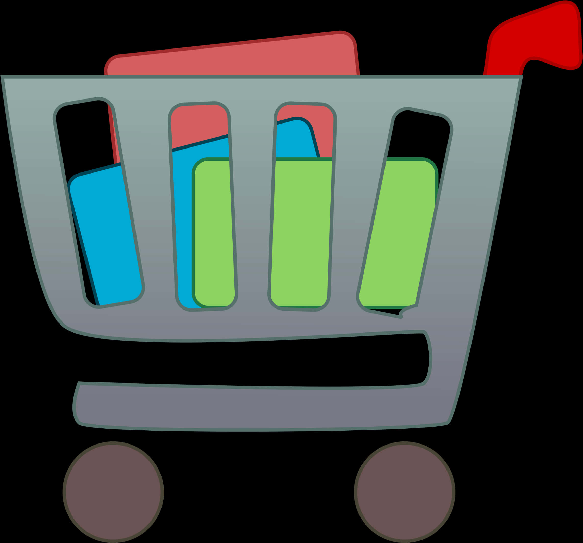 Colorful Eraser Shopping Cart Icon PNG