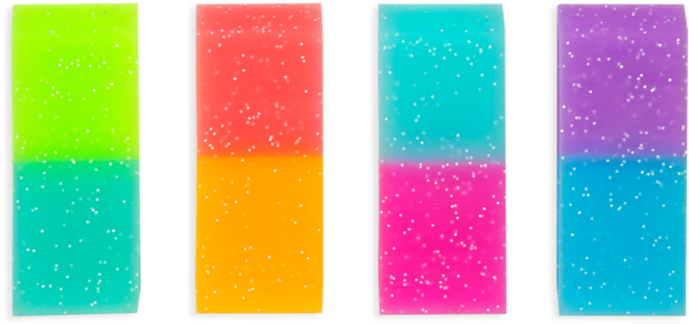 Colorful Erasers Set PNG