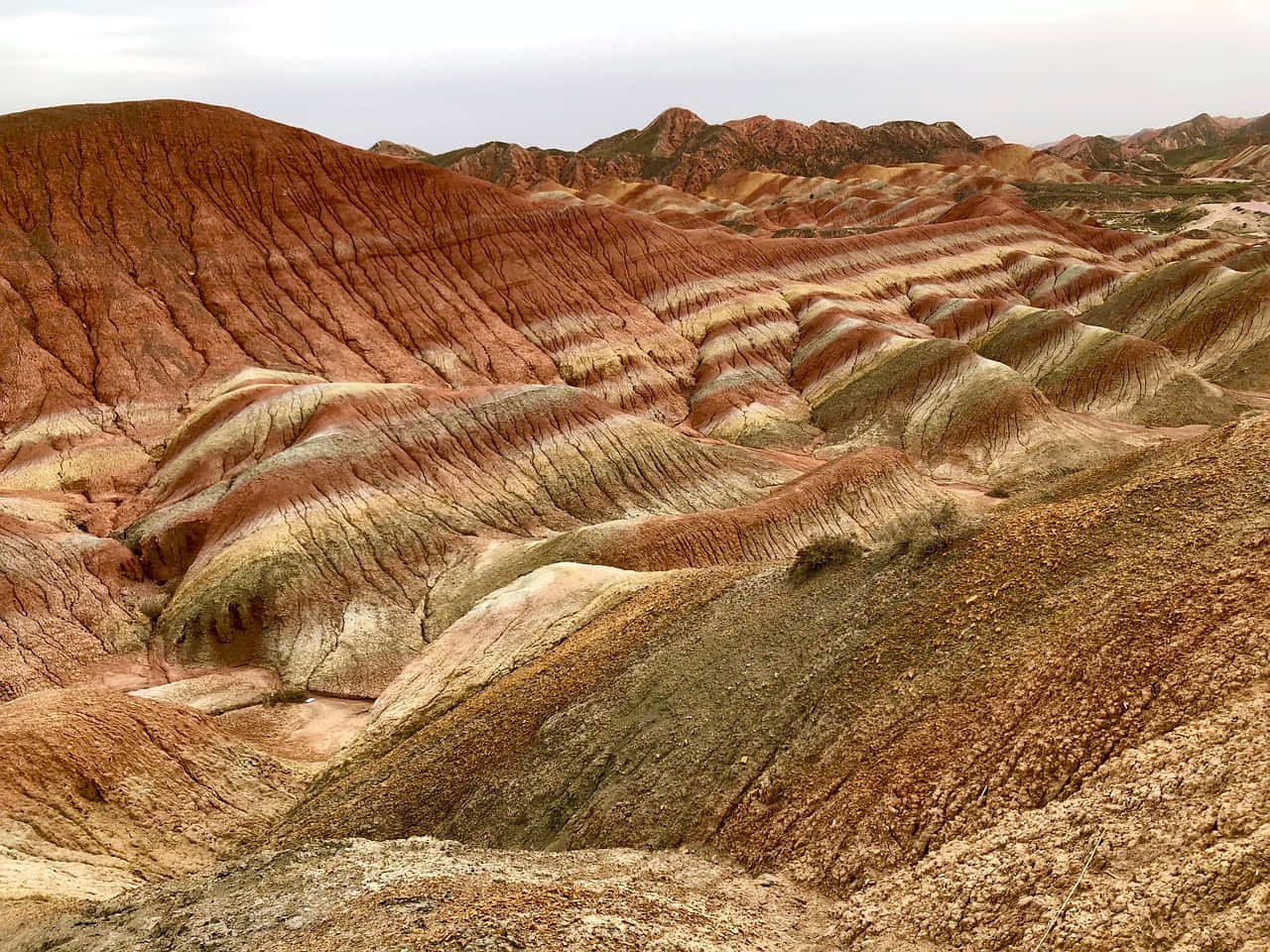 Kleurrijke Erode Landvormen Achtergrond