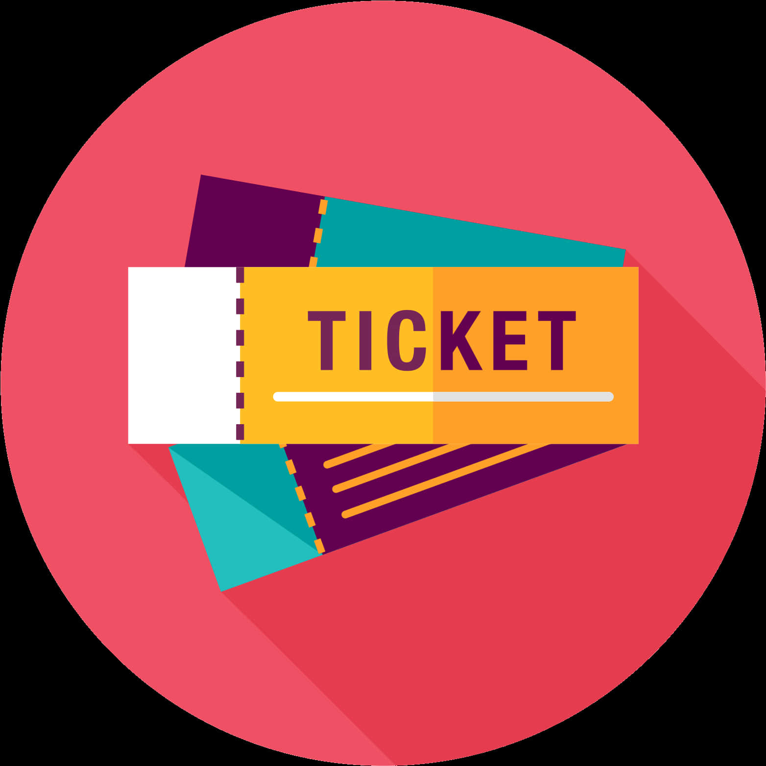 Colorful Event Ticket Icon PNG