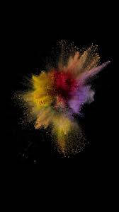 Colorful Explosionon Black Background Wallpaper