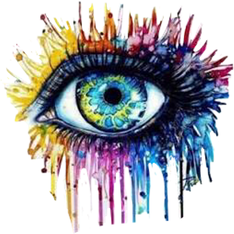 Colorful Eye Art Dripping Paint PNG