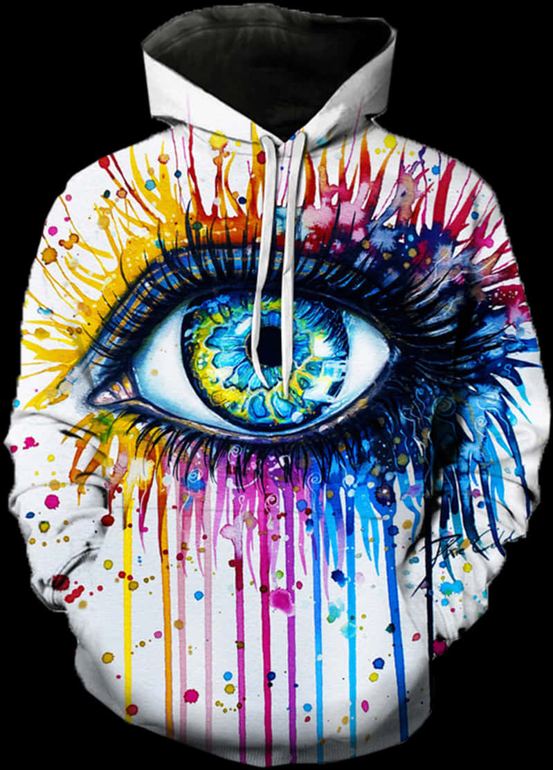 Colorful Eye Art Hoodie PNG