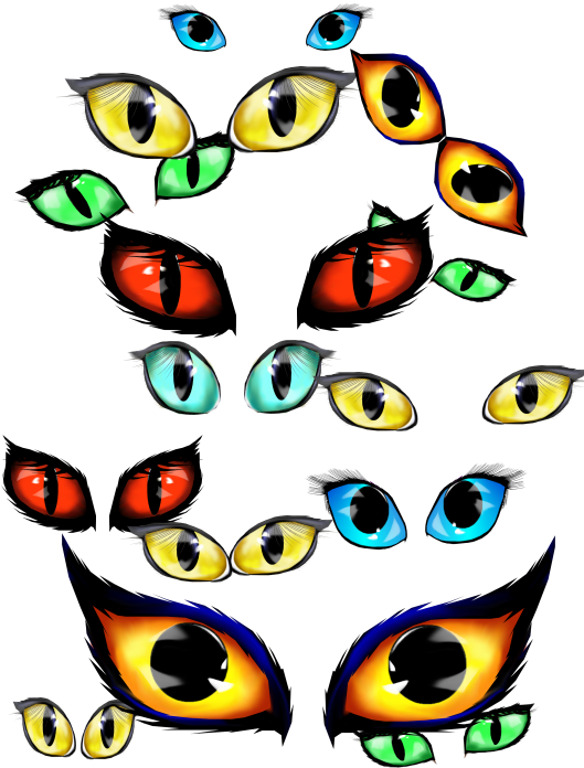 Colorful Eye Clipart Collection PNG
