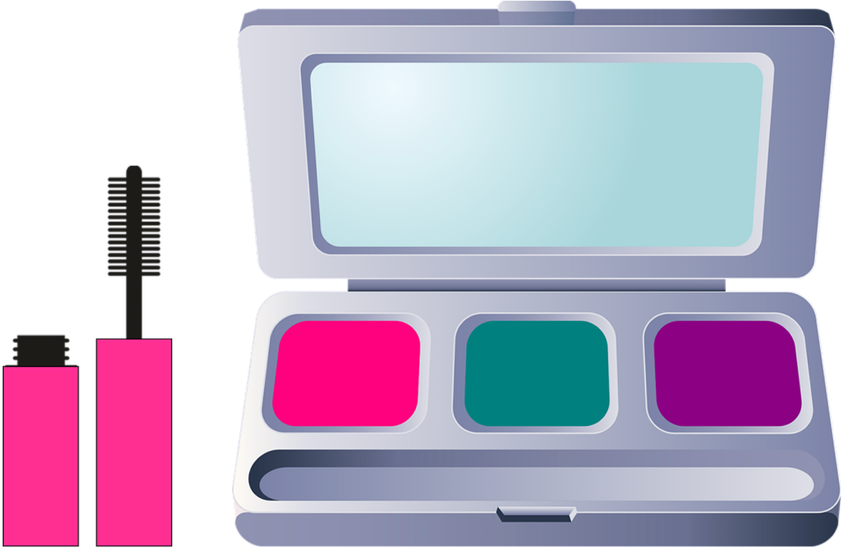 Colorful Eyeshadow Paletteand Mascara Set PNG
