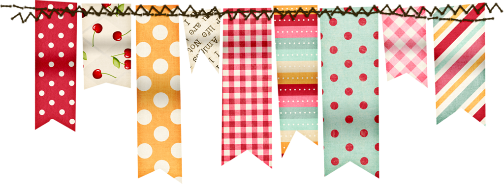 Colorful Fabric Bunting Banners PNG