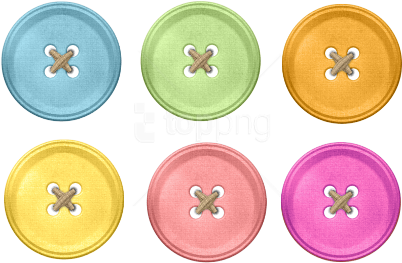 Colorful Fabric Buttons Collection PNG