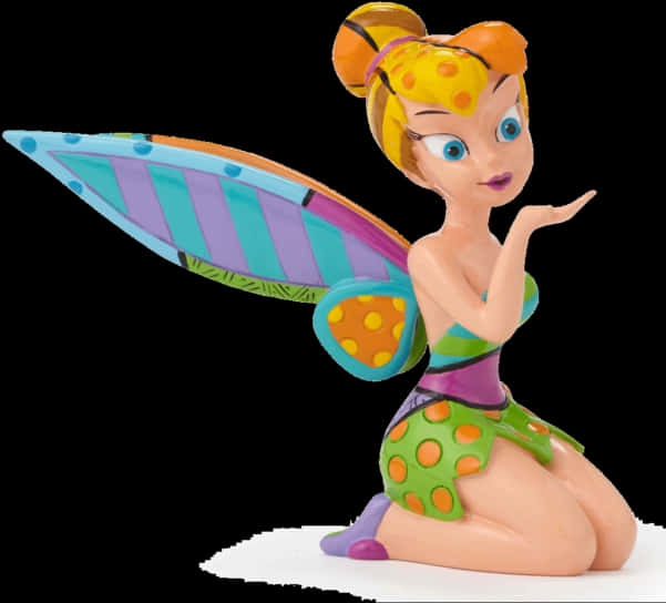 Colorful Fairy Figure Surfer Style PNG