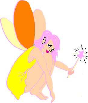 Colorful Fairy Illustration PNG