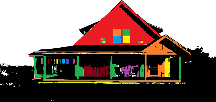 Colorful Farmhouse Vector Art PNG