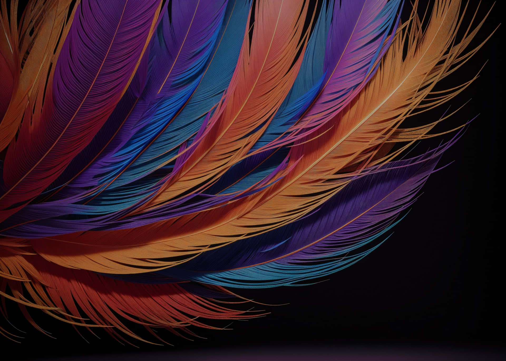 Colorful Feather Artwork Wallpaper