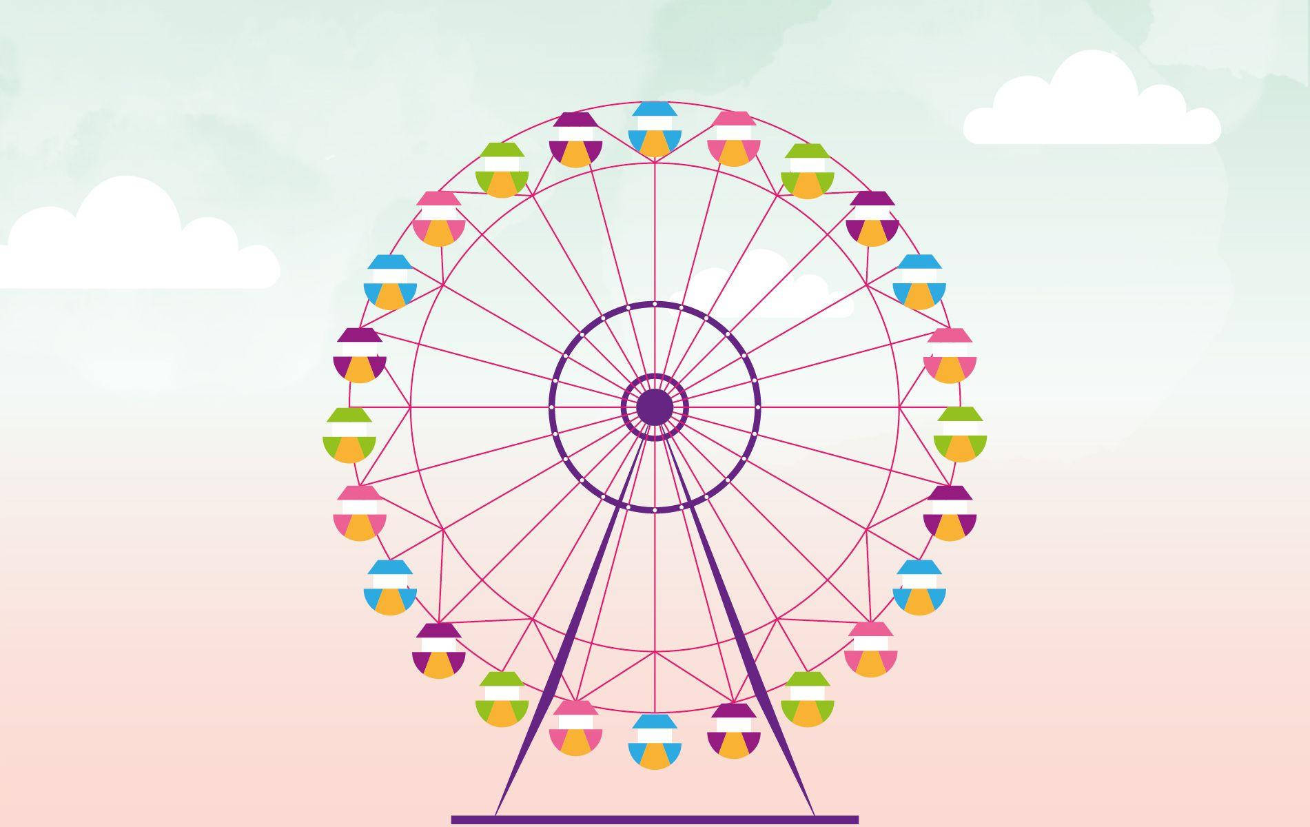 Captivating Colors of the Ferris Wheel Wallpaper
