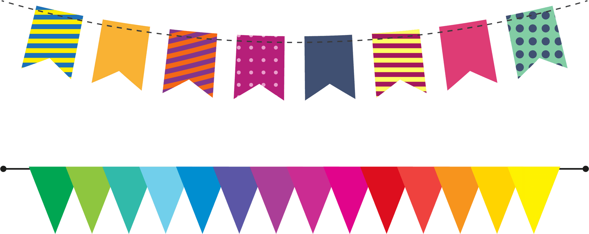 Colorful Festive Bunting Banners PNG