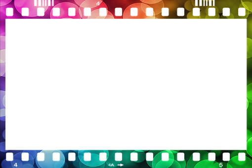 Colorful Film Strip Border Background PNG