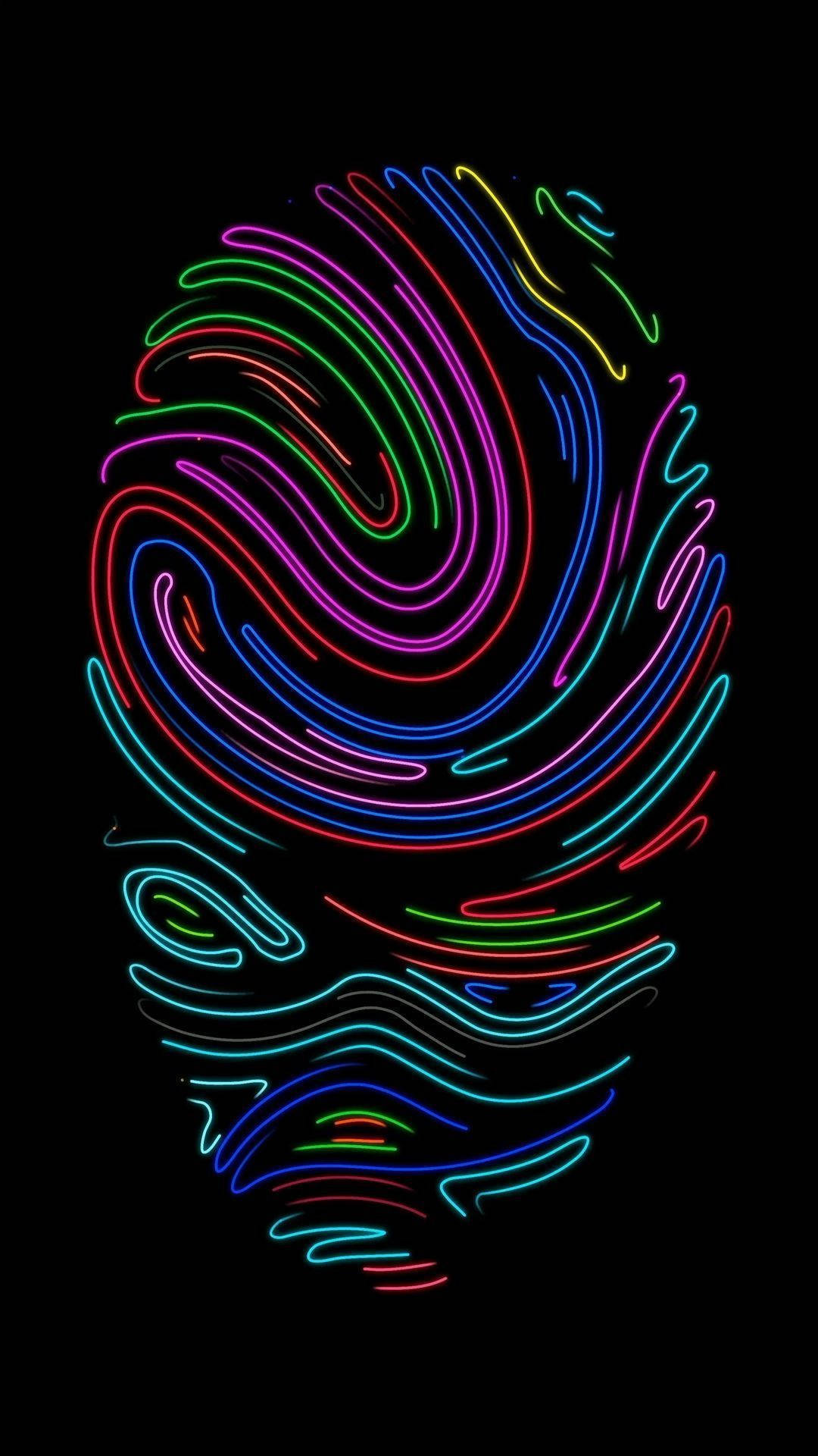 Colorful Fingerprint Phone Wallpaper