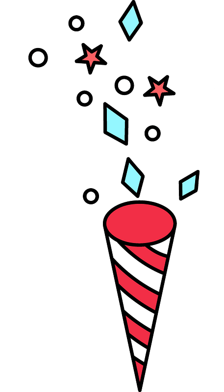 Colorful Firework Cone Clipart PNG