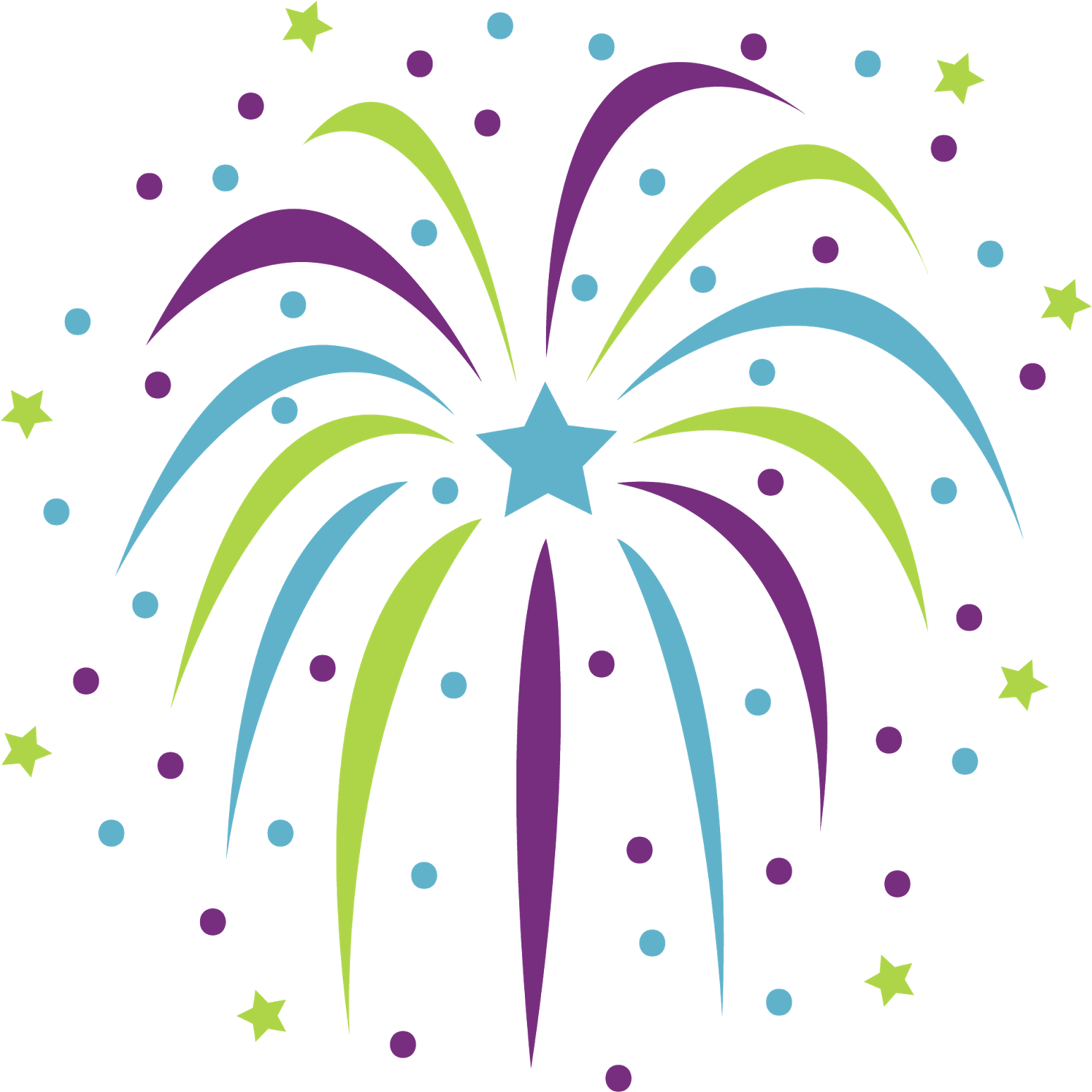 Colorful Fireworks Clipart PNG