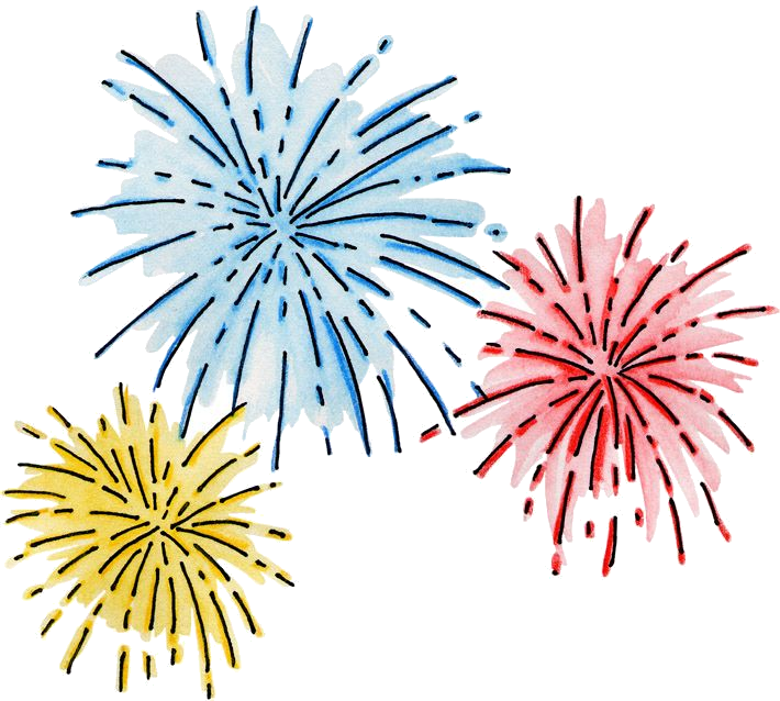 Colorful Fireworks Clipart PNG