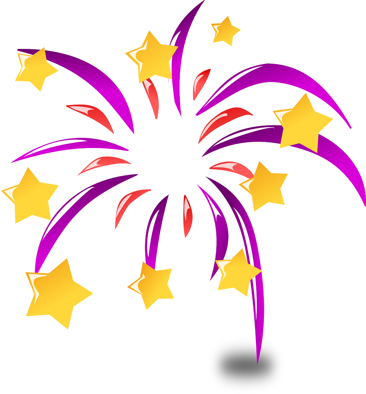 Colorful Fireworks Clipart PNG