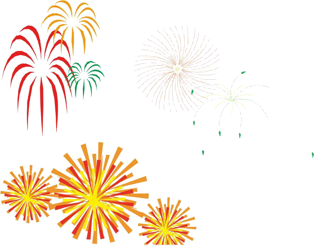Colorful Fireworks Display PNG
