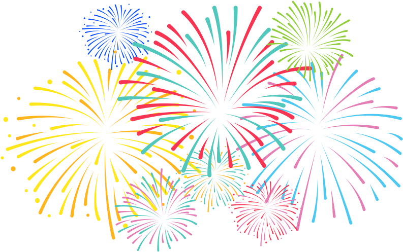 Colorful Fireworks Display Clipart PNG