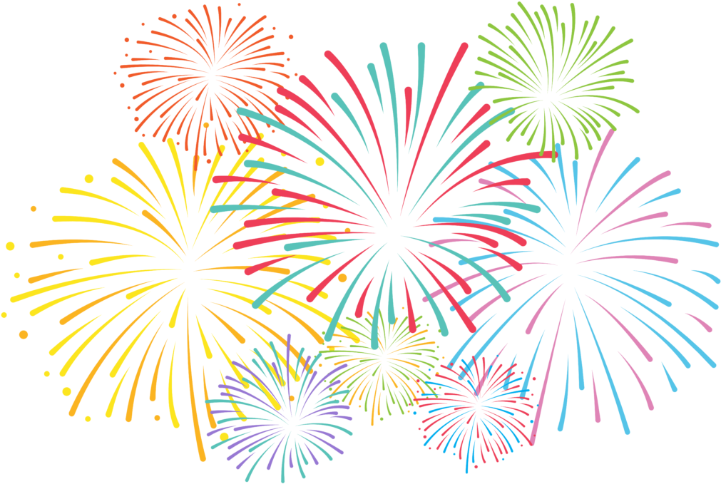 Colorful Fireworks Display Clipart PNG