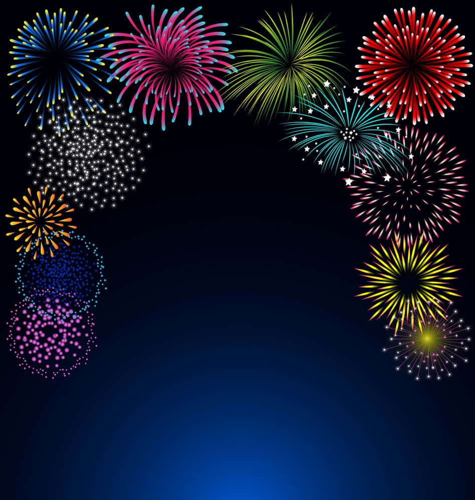Colorful Fireworks Display Poster Background Wallpaper