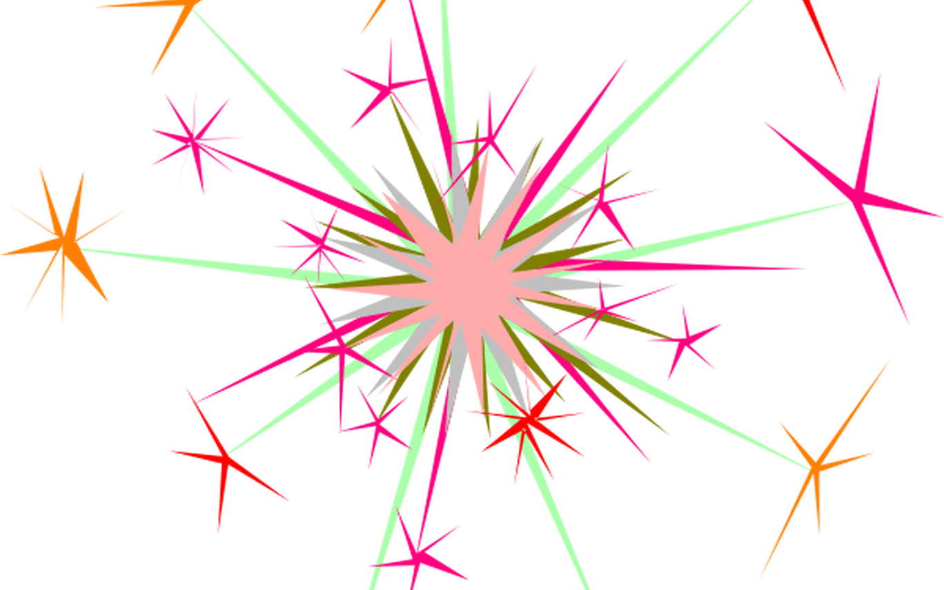 Colorful Fireworks Explosion Clipart PNG