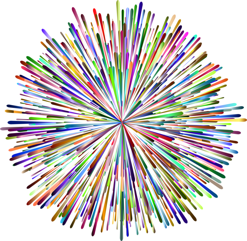 Colorful Fireworks Explosion Clipart PNG