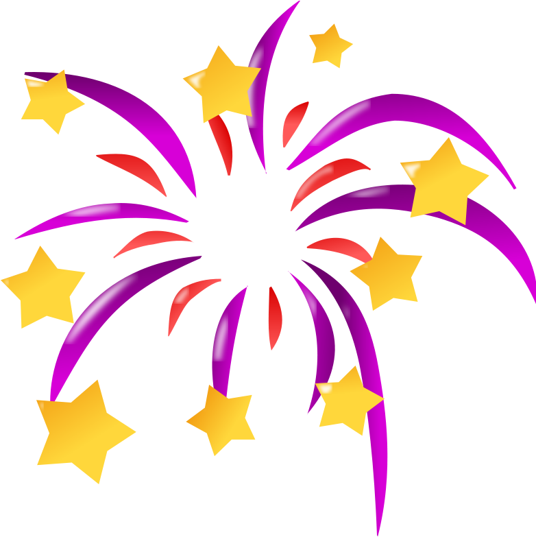 Colorful Fireworks Illustration PNG