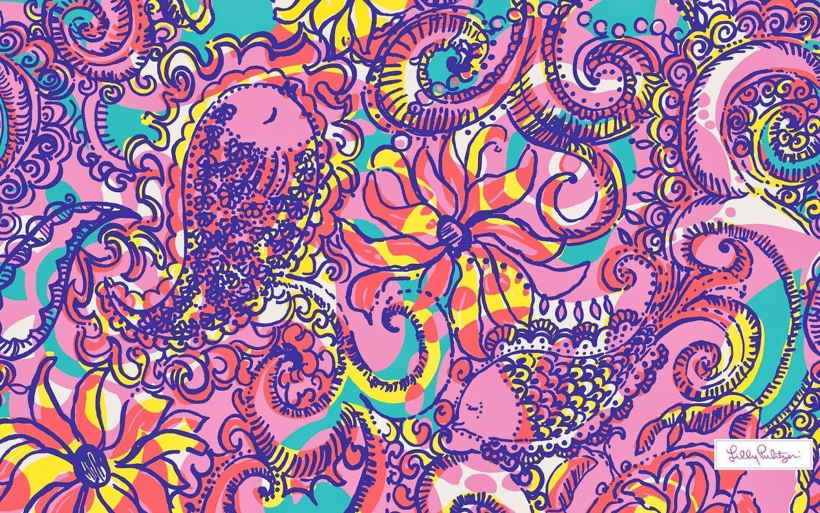 Colorful Fish Lilly Pulitzer Desktop Wallpaper
