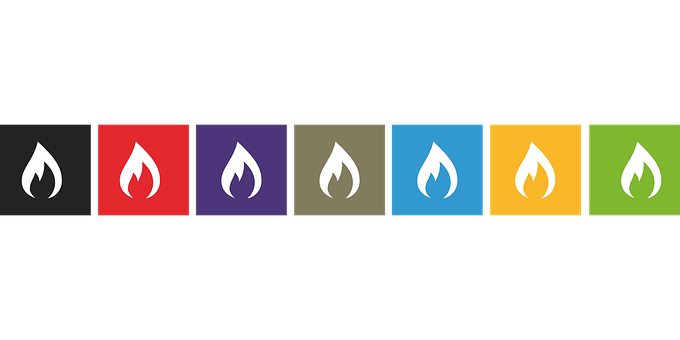 Colorful_ Flame_ Icons_ Set PNG