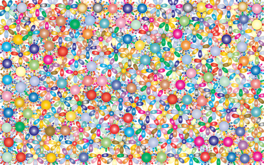 Colorful Floral Balls Pattern PNG