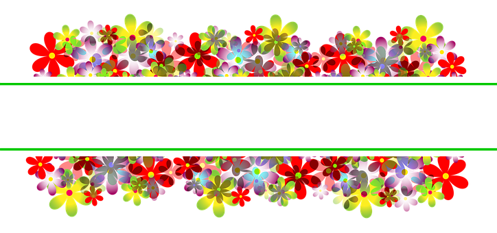 Colorful Floral Banner Design PNG