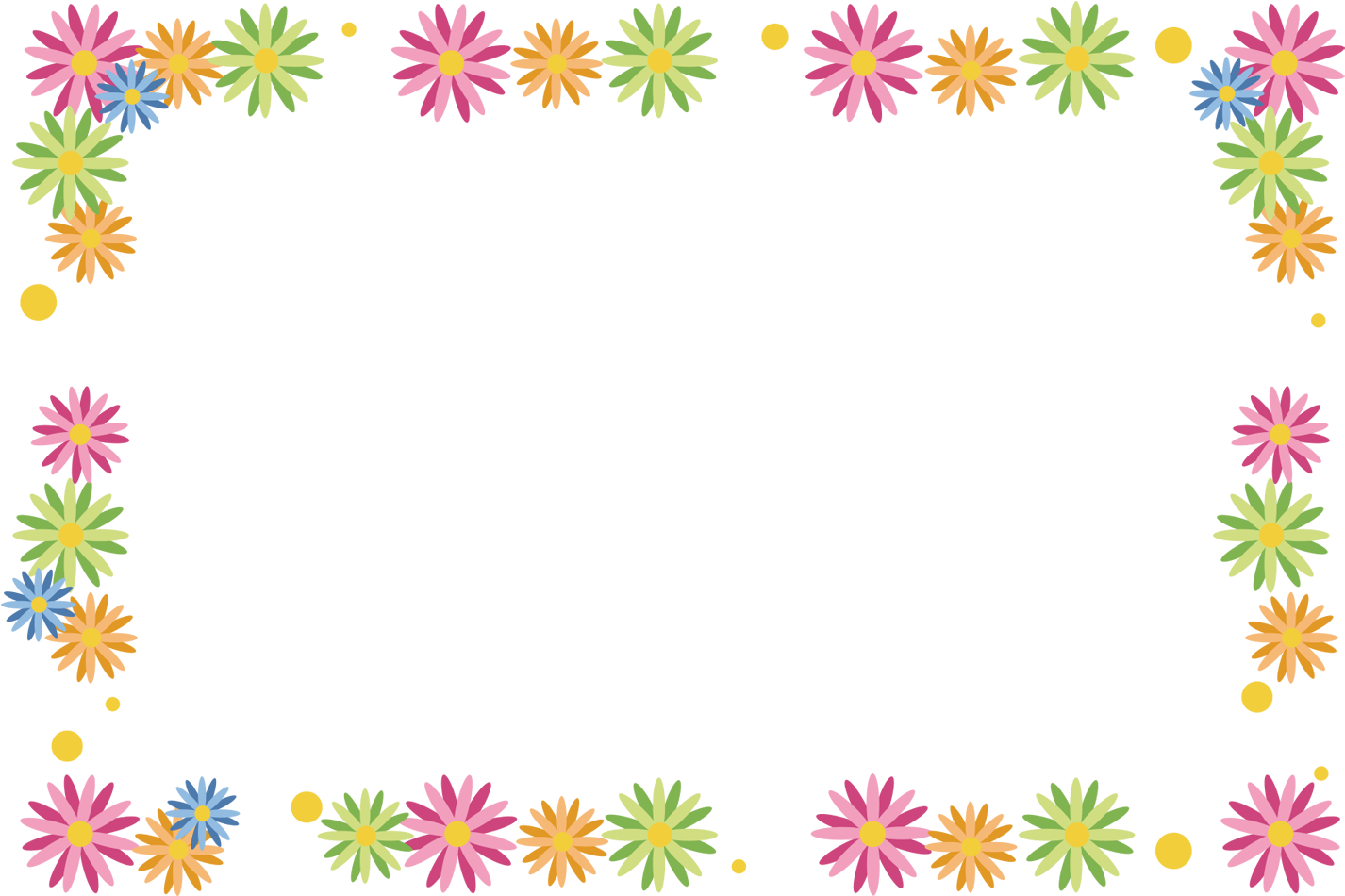 Colorful Floral Border Clipart PNG