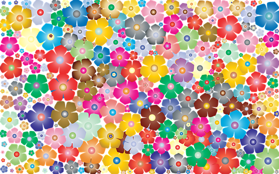 Colorful Floral Pattern Background PNG