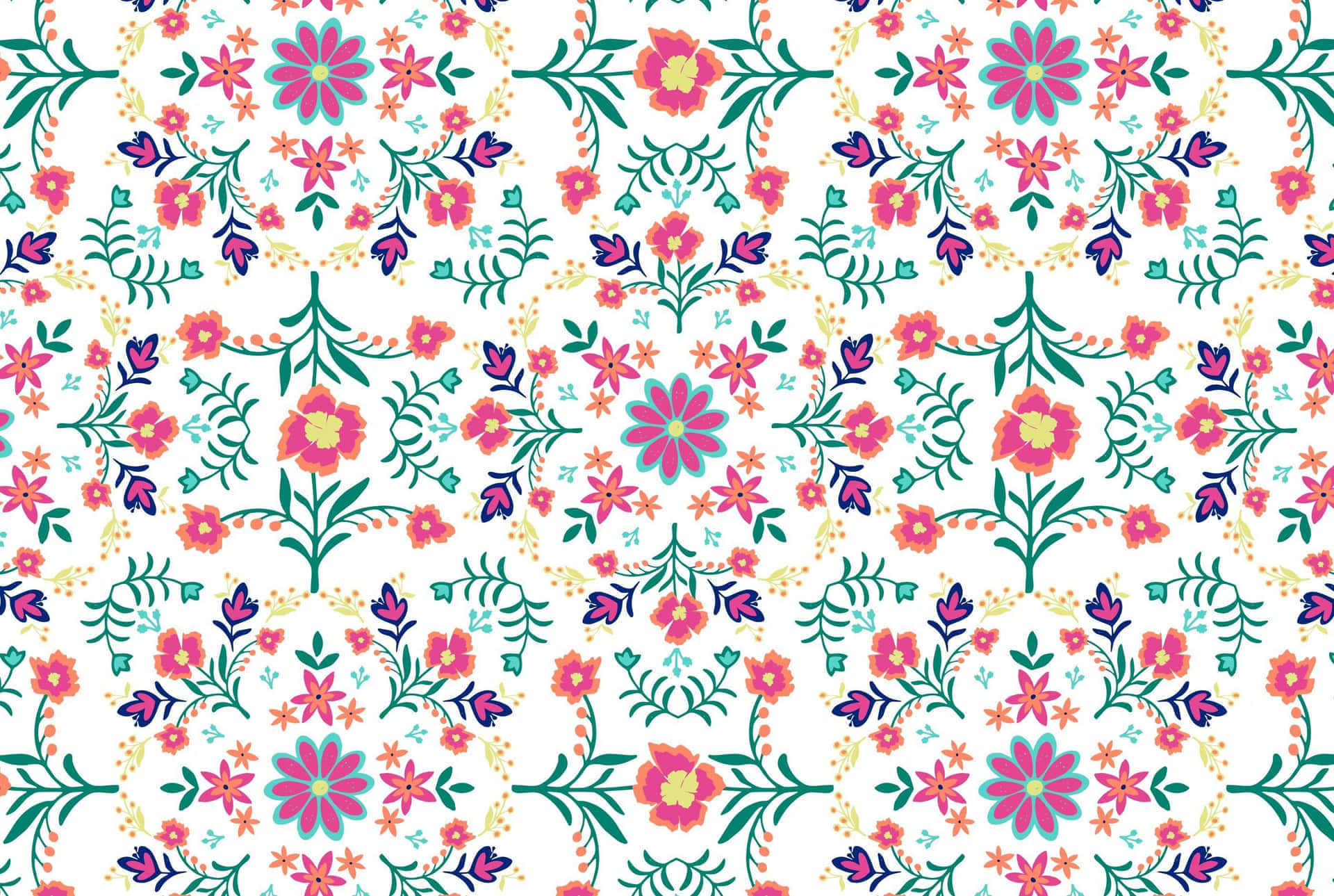 Colorful Floral Pattern Background Wallpaper