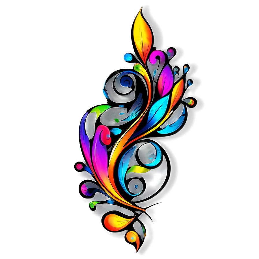 Colorful Flourish Art Png 06212024 PNG