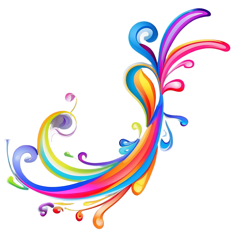 Colorful Flourish Art Png Fys44 PNG