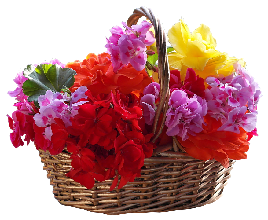 Colorful Flower Basket PNG