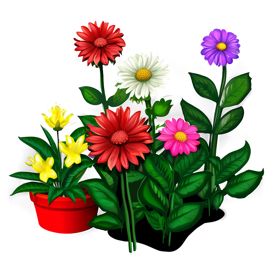 Colorful Flower Bed Png 06272024 PNG