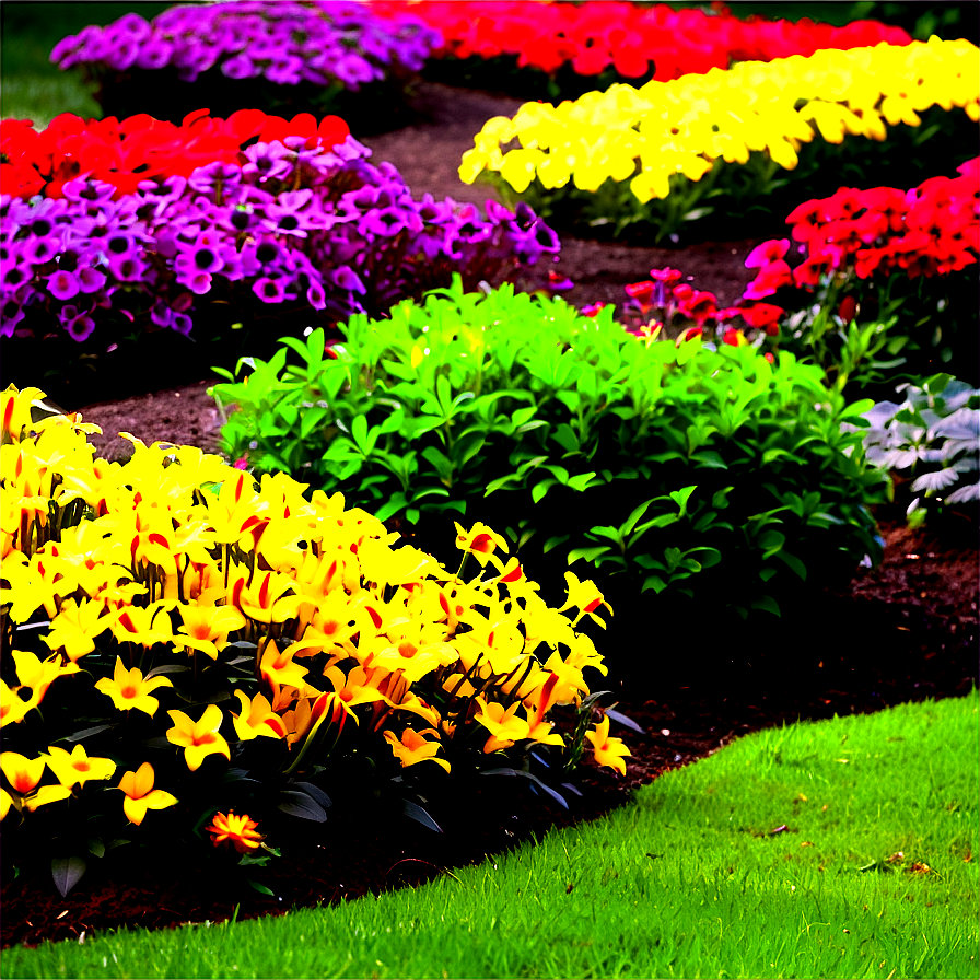 Colorful Flower Bed Png 22 PNG