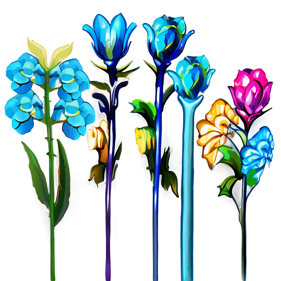 Colorful Flower Stem Png 98 PNG