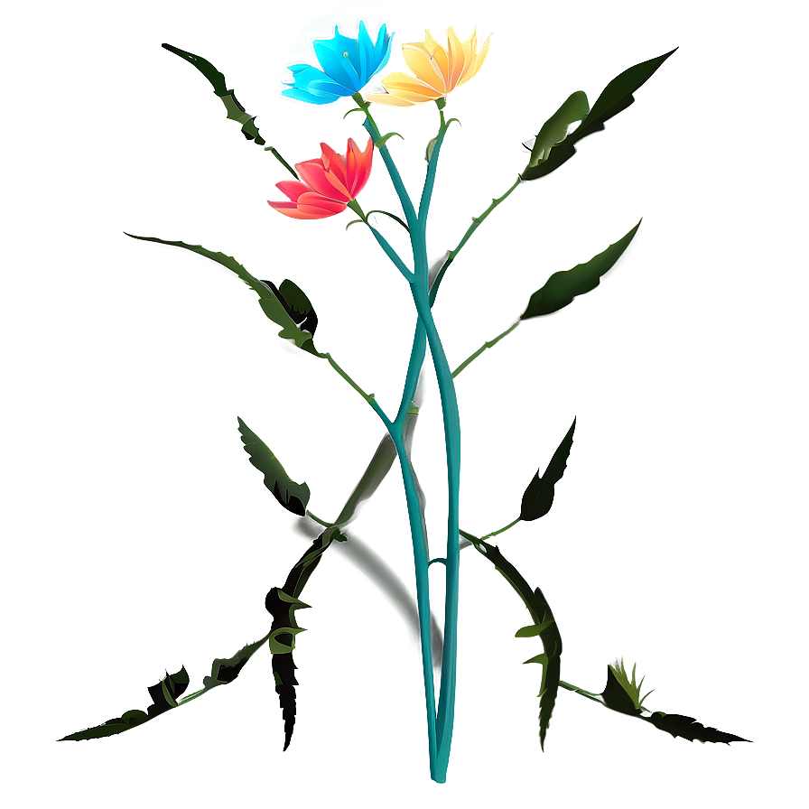 Colorful Flower Stem Png Sqk64 PNG