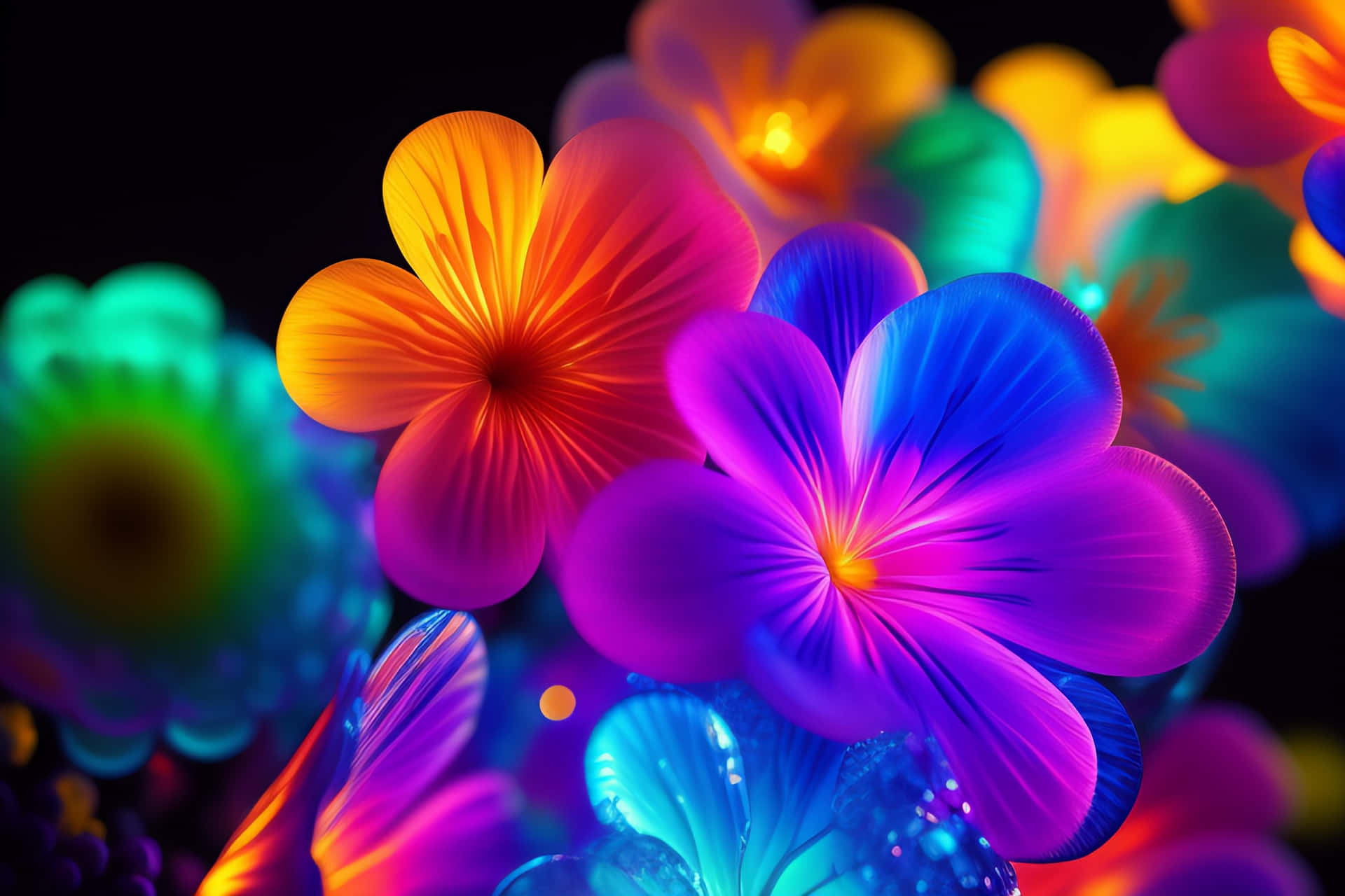 Blooming Colorful Flowers Garden Wallpaper