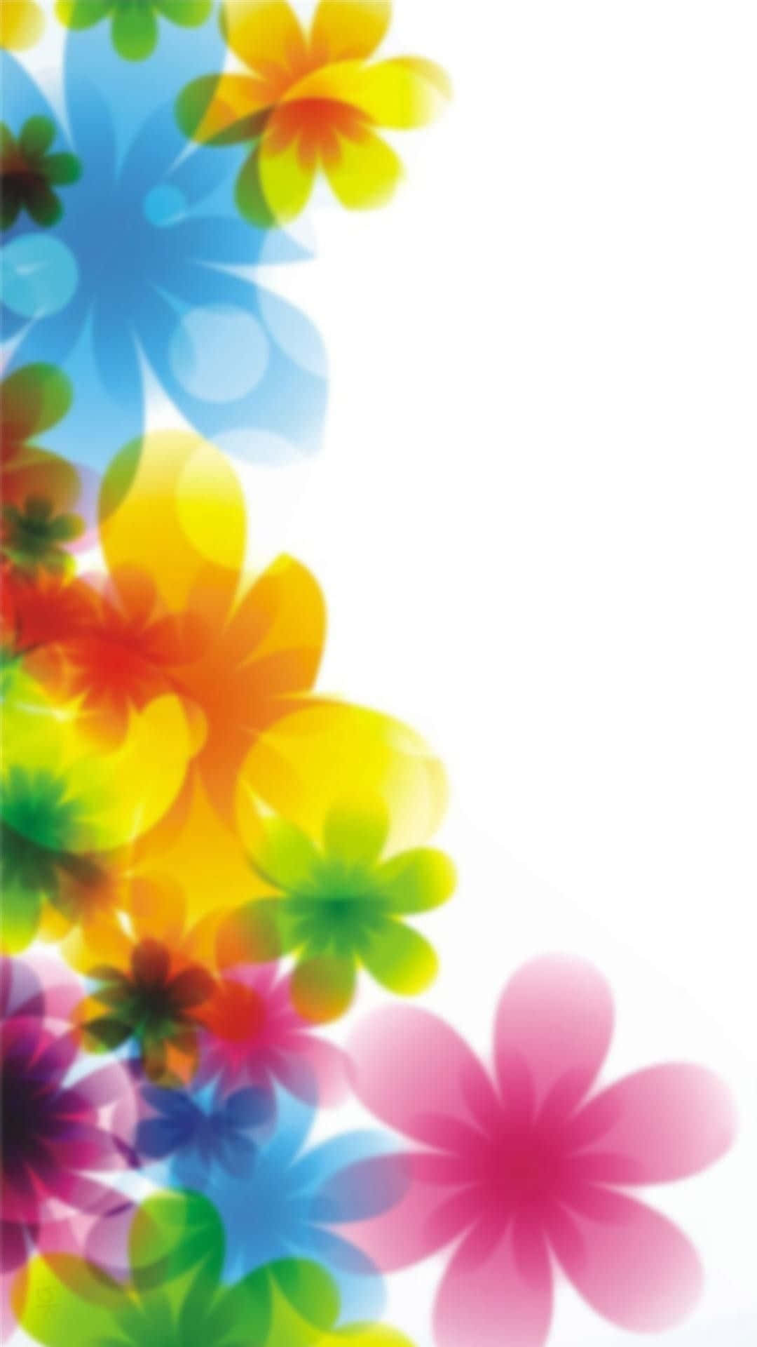 Colorful Flowers On A White Background Wallpaper