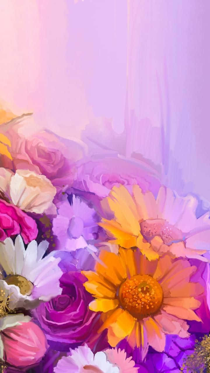 Låtde Livfulla Färgerna Från Dessa Vackra Blommor Lysa Upp Din Iphone! Wallpaper