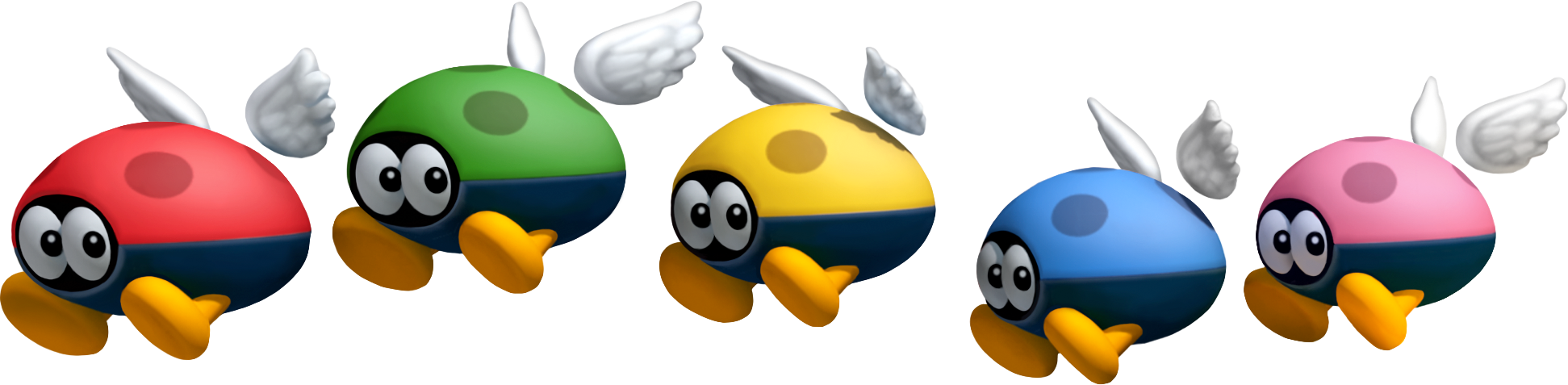 Colorful Flying Animated Characters PNG