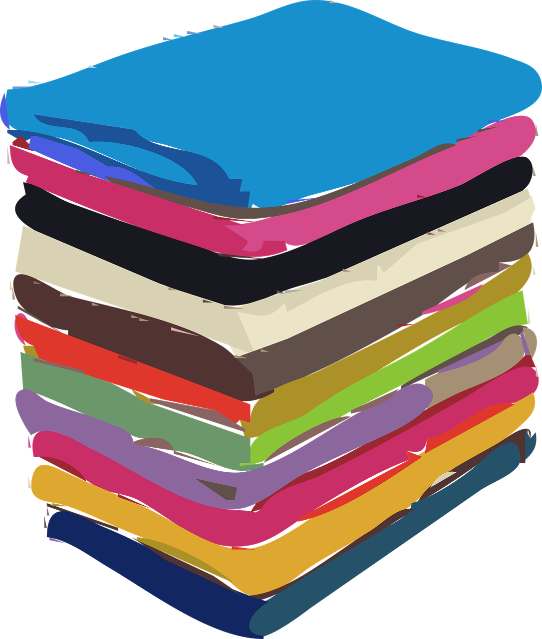 Colorful Folded T Shirts Stack PNG