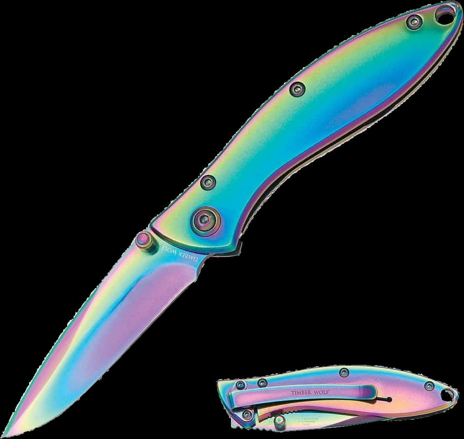 Colorful Folding Knife Isolated PNG